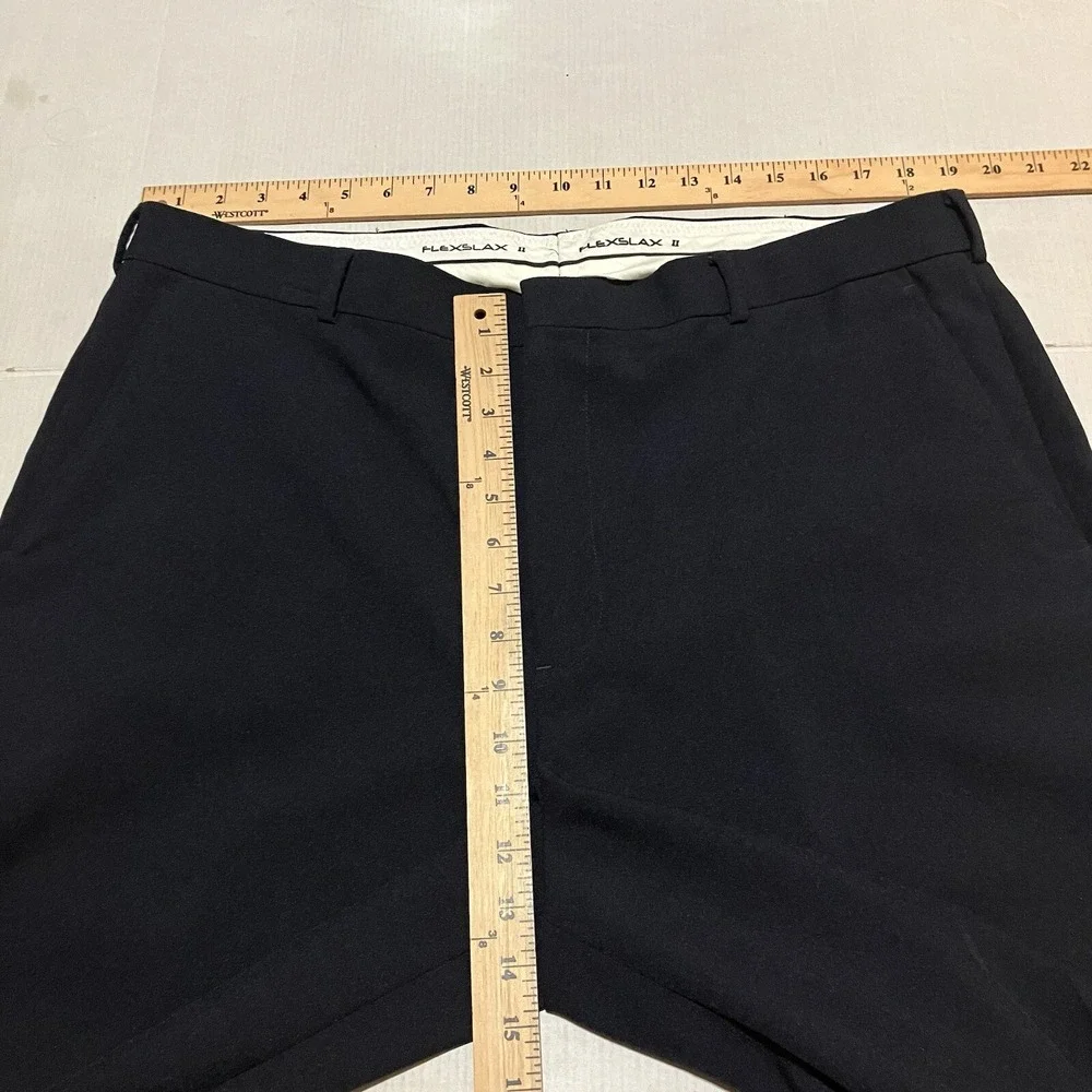 Flexslax Men 40 X 29 Straight Leg Perma-Prest Regular Fit Pants‎ Navy
